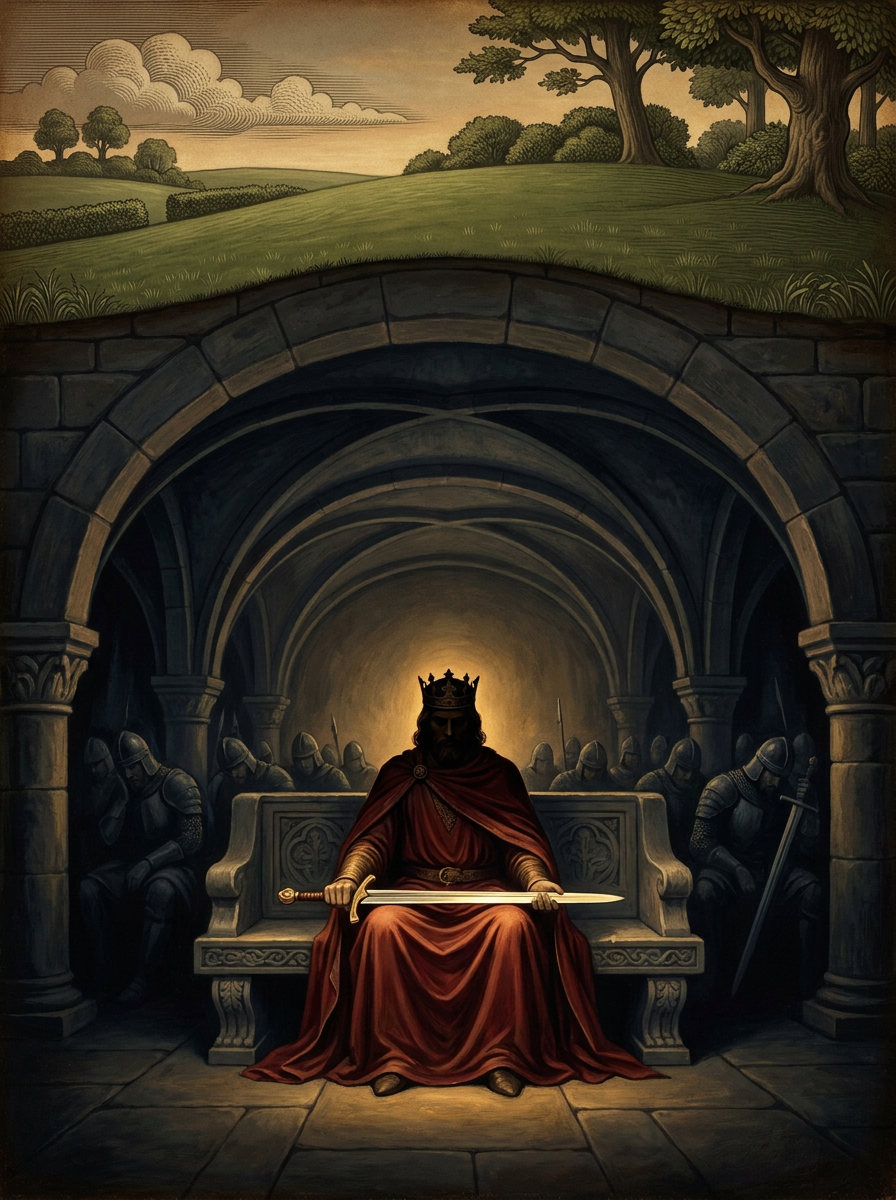 Arthur waits beneath the hill.