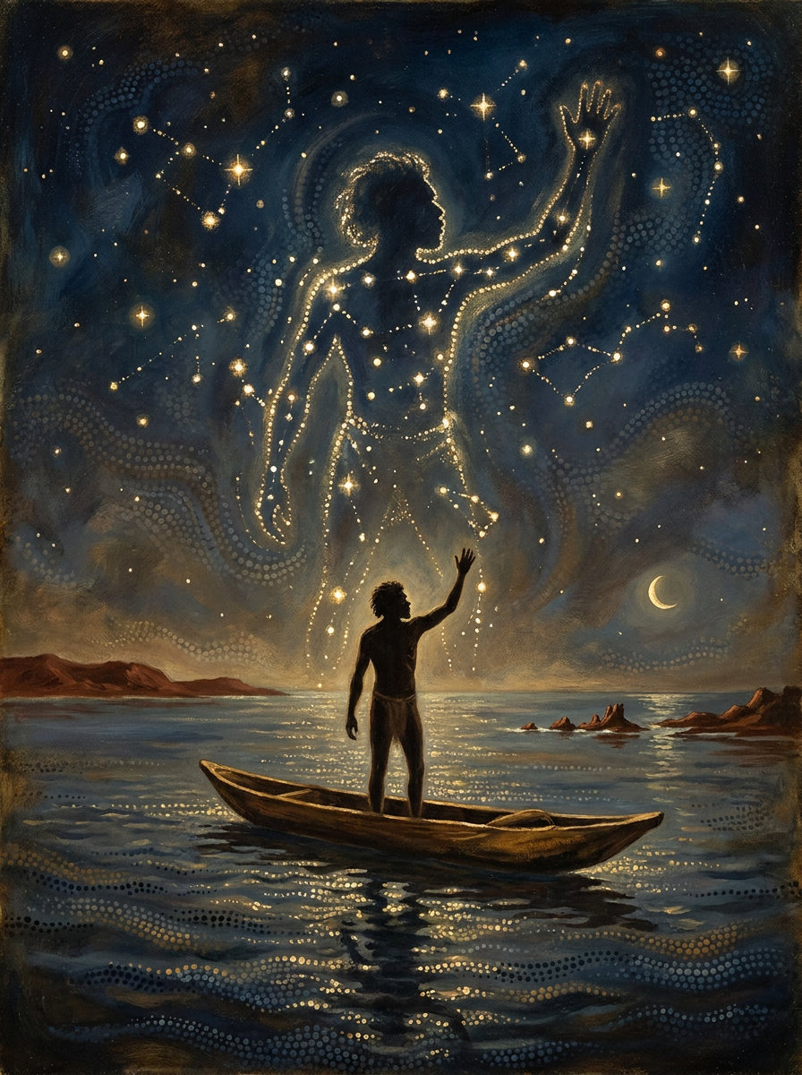 Tagai keeps his place among sea and stars.