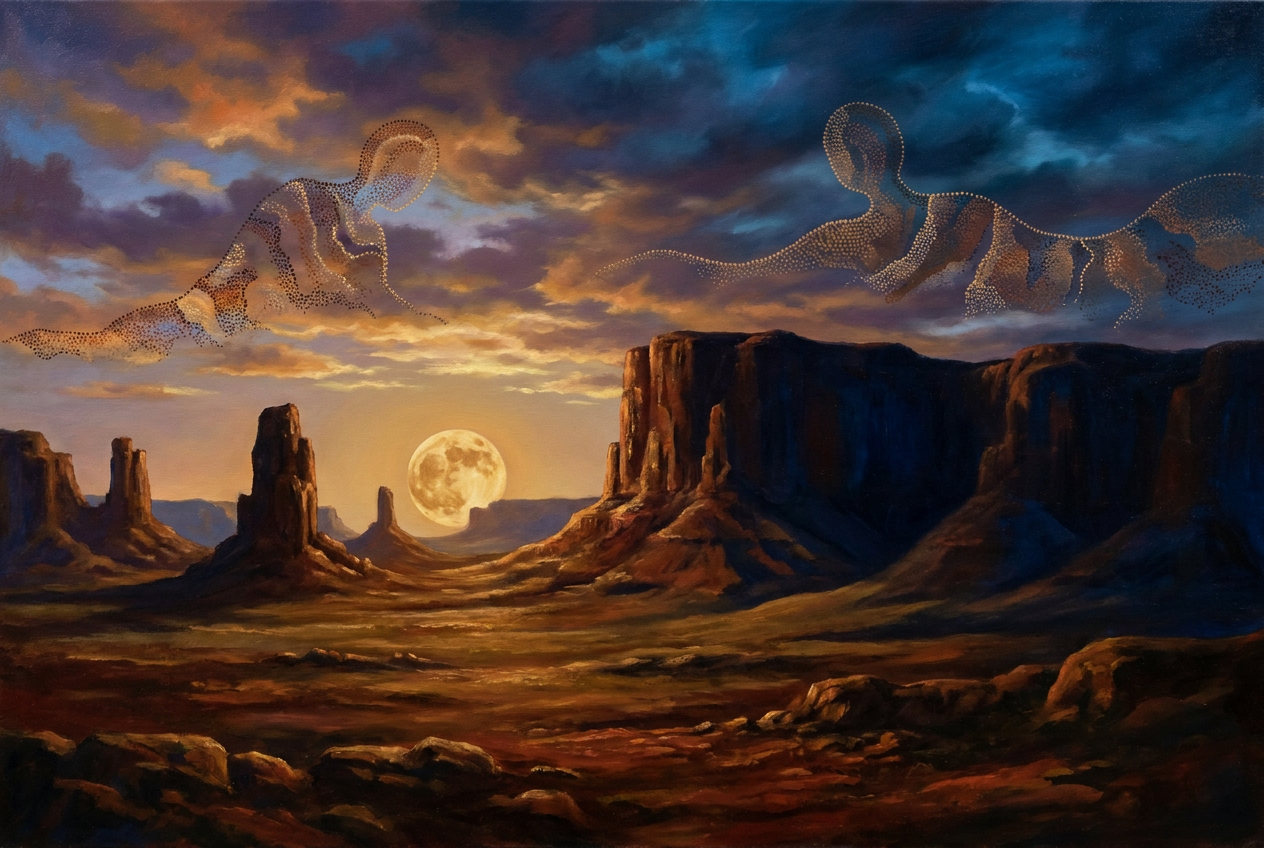 Sky powers appear in light and weather.