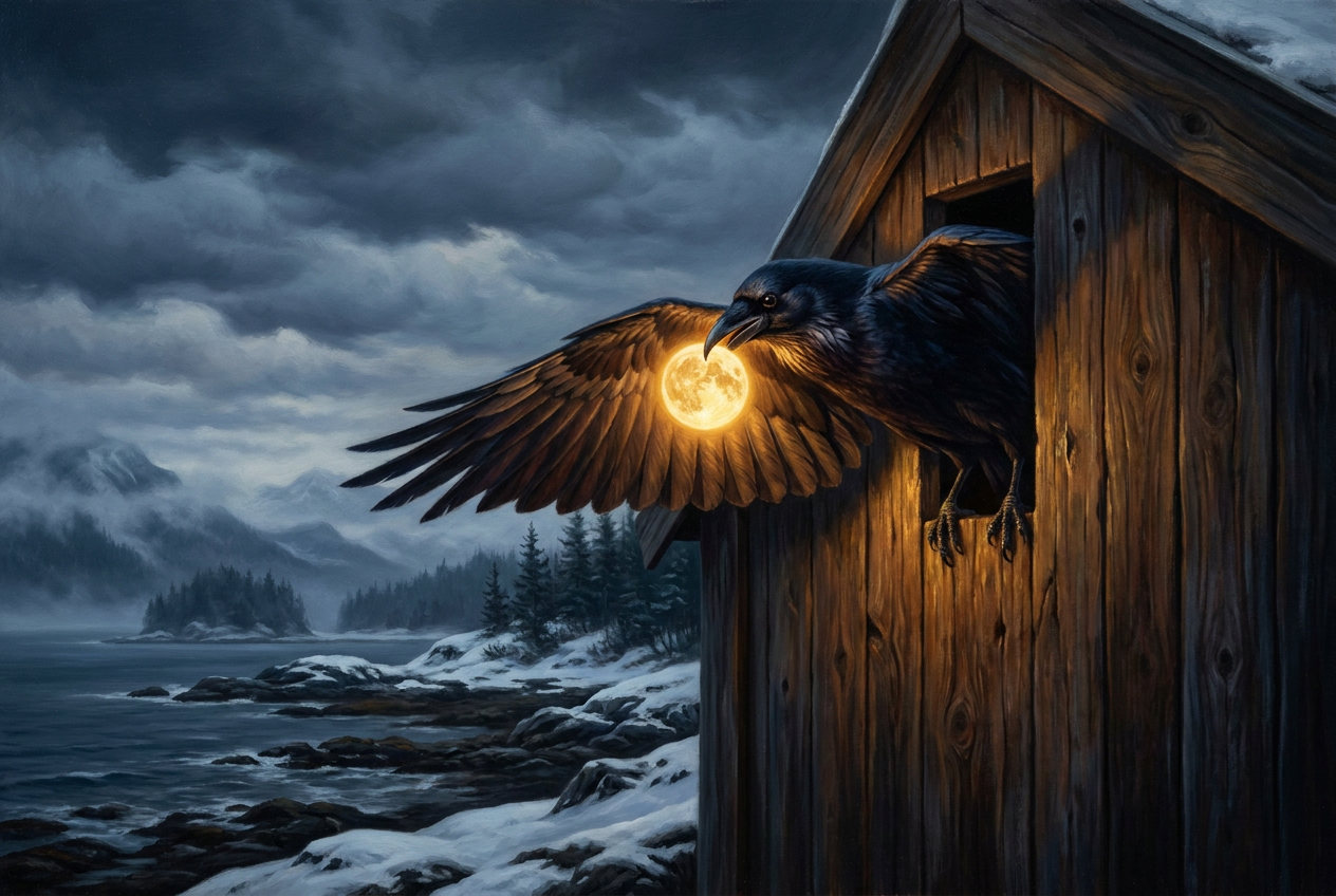 Raven steals the hidden light.