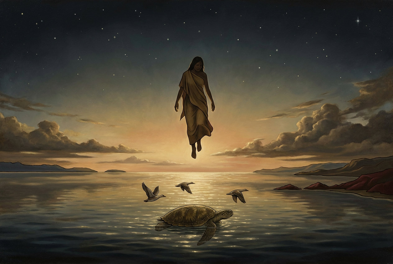 The world begins in falling and help.